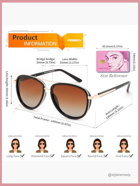 Retro Polarized Aviator Sunglasses Square Frame UV400 main image 4
